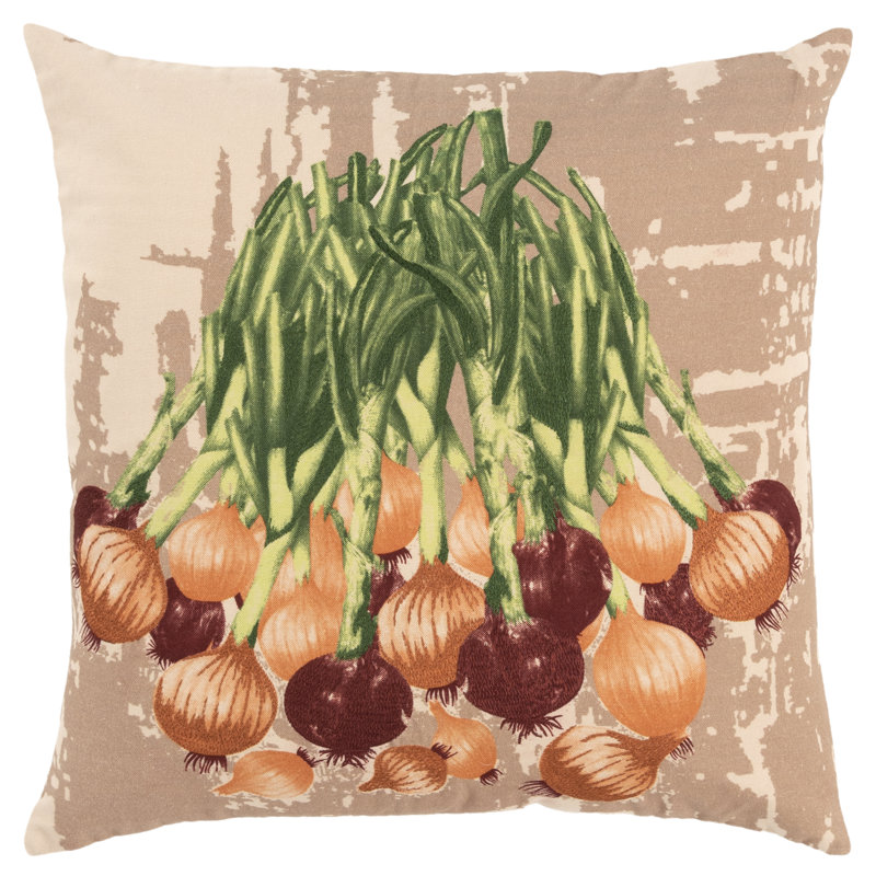 Embroidered Cotton Reversible Throw Pillow