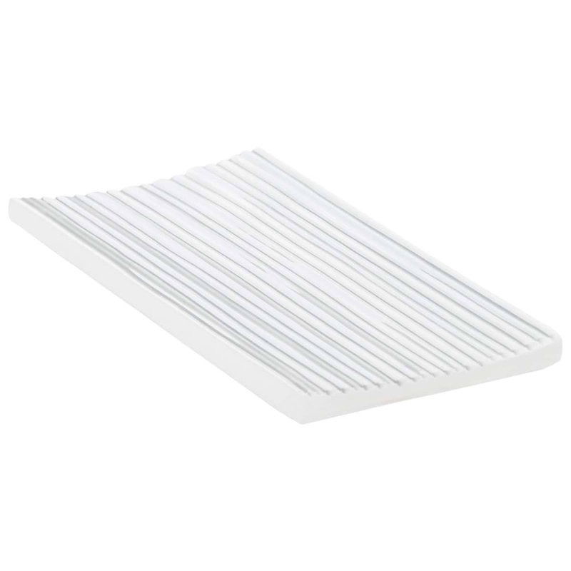 Nabi Subway 4.5x9 Fluted Ridged Crackled Glossy Glass Tile, Arctic Blue