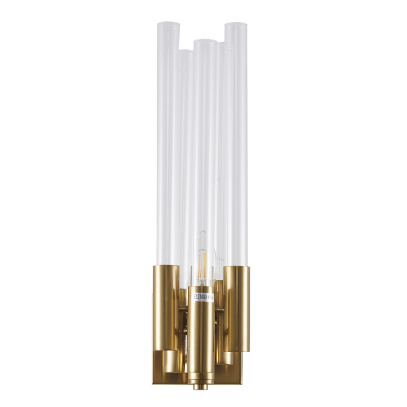 Giunta 1 Light Gold Wall Sconce With Glass Accents, Gold