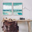 Abstrait nuage vert paysage géométrique moderne 2pc par Grace Popp-70679886-70679889