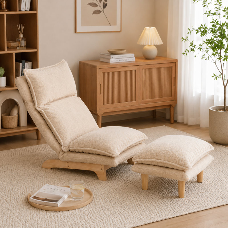 Fauteuil inclinable réglable avec repose-pieds, canapé d'appoint pliable pour salon et chambre