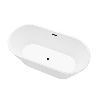 Iris 59" Freestanding Soaking Acrylic Bathtub