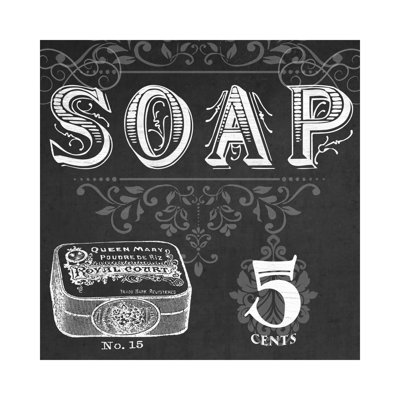 Chalkboard Bath Signs I by June Erica Vess - Wrapped Canvas Print
