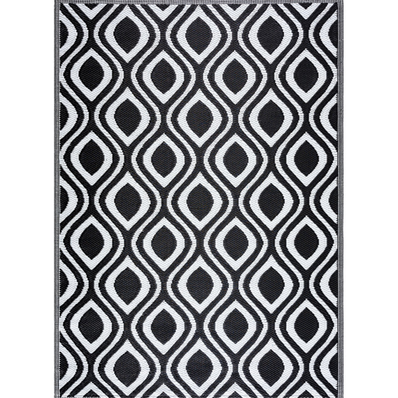 Tapis de sol d'extérieur réversible 100% plastique recyclé Dalice, Rectangle 6 pi x 9 pi