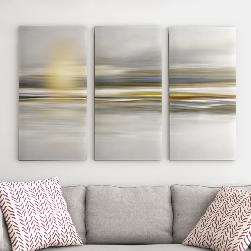 " Soft Sea " 3 - Pieces, 32" H x 48" W x 1.5" D