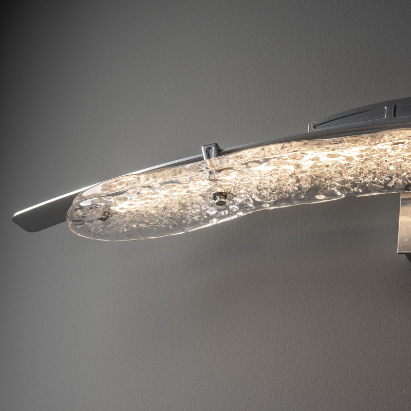 Glissade Steel LED Armed Sconce, Sterling