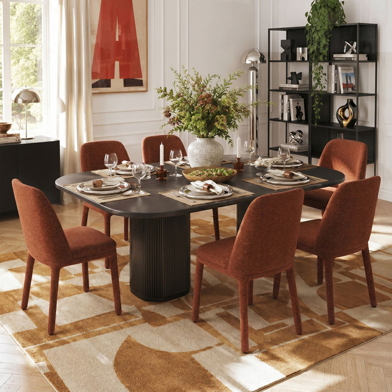 Ensemble de chaises de salle à manger rembourrées de 19,5 po de hauteur (ensemble de 6), Terra