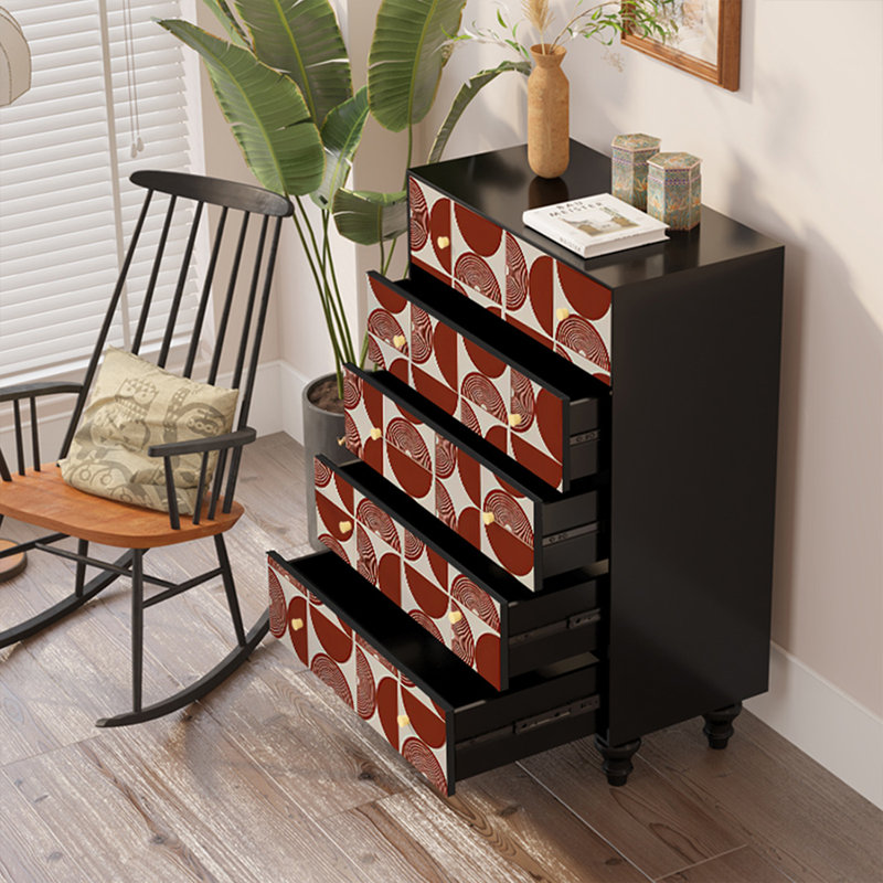 Armoire d'appoint moderne en bois massif, Noir