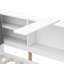 Lit plateforme simple en bois blanc avec tête de lit avec rangement, 2 tiroirs, tablettes pratiques pour le rangement dans la chambre à coucher