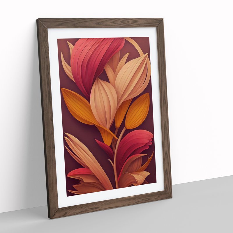Flowers No.1 - Single Picture Frame Print, Walnut Framed, 64cm H x 46cm W x 2cm D
