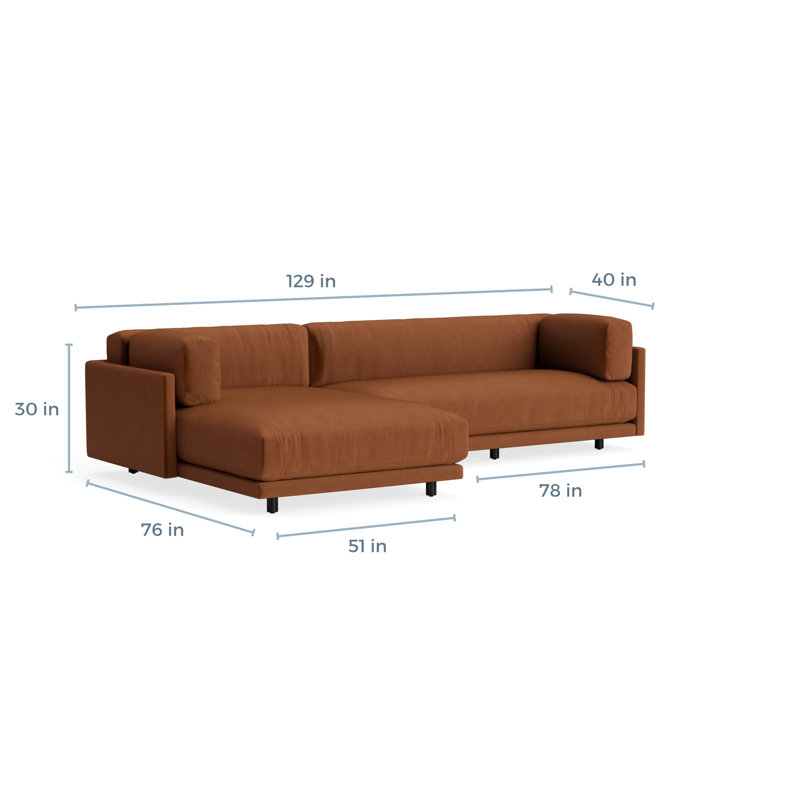 Sectional, Left, Copper Velvet