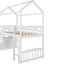Lit mezzanine simple avec deux tiroirs et glissade, lit maison avec glissade-1344981890
