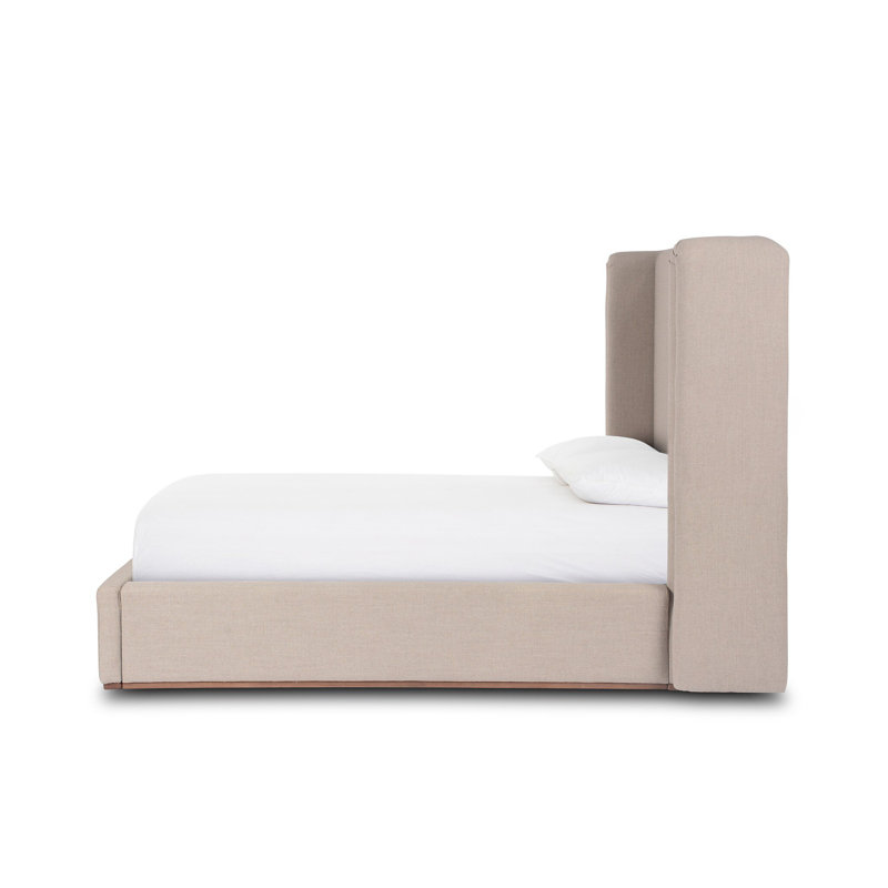 OCTAVIA Upholstered Queen Wingback Bed, Queen