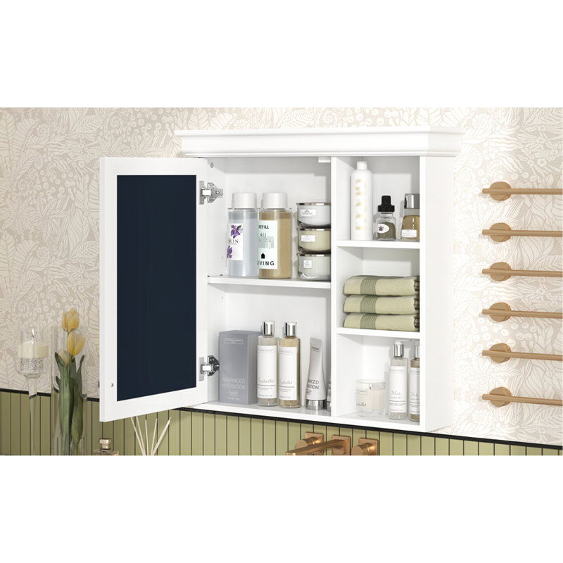 30'' X 28'' Mirror Cabinet For Bathroom - Adjustable Shelf Heights, Easy Assembly Practical Storage Medicine Mirror, Shelves Functional Accessory