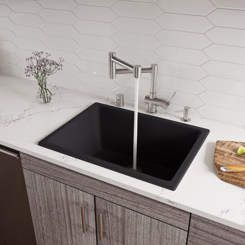 24.13'' L Single Bowl Fireclay Kitchen Sink