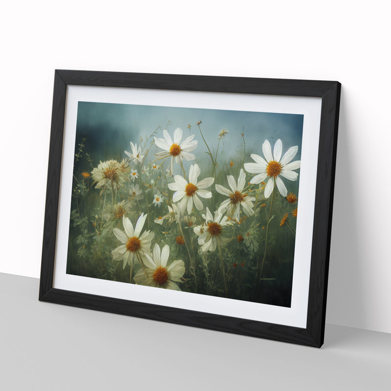 XH1022-8653X Superb Wildflowers Floral - Single Picture Frame Painting, 34cm H x 46cm W x 2cm D, Black