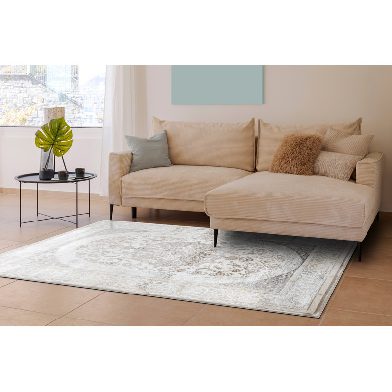 Machine Woven Beige/Cream Rug, Rectangle 140 x 190cm