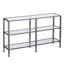 Console 49 po avec tablettes en verre patiné et argent patiné