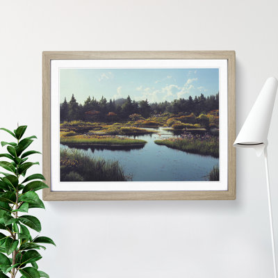 Pond in the Autumn 1 Piece Single Picture Frame Wall Art