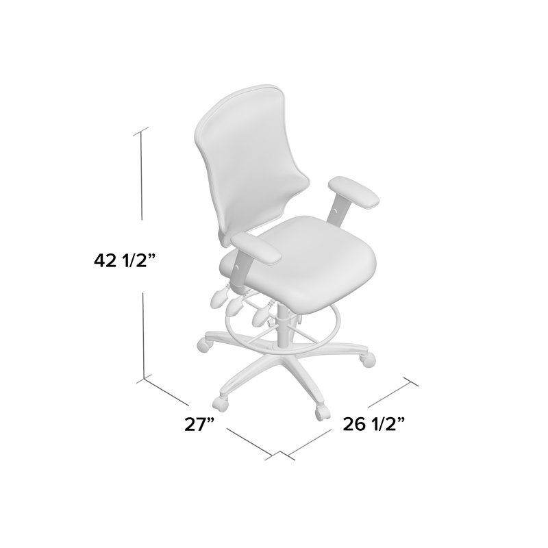 Calibrate Gray Mesh Adjustable Swivel Drafting Chair