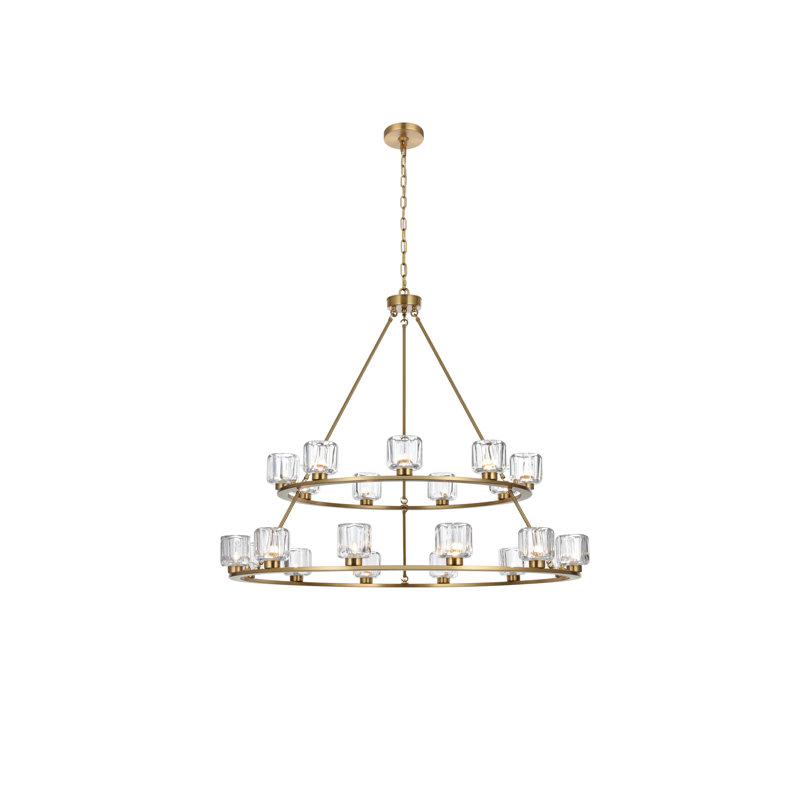 Enrique 48 inch Two-Tier Chandelier , Satin Gold