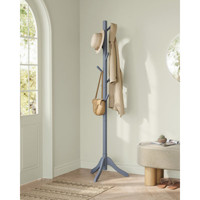 Kiann Solid Wood Freestanding 8 - Hook Coat Rack