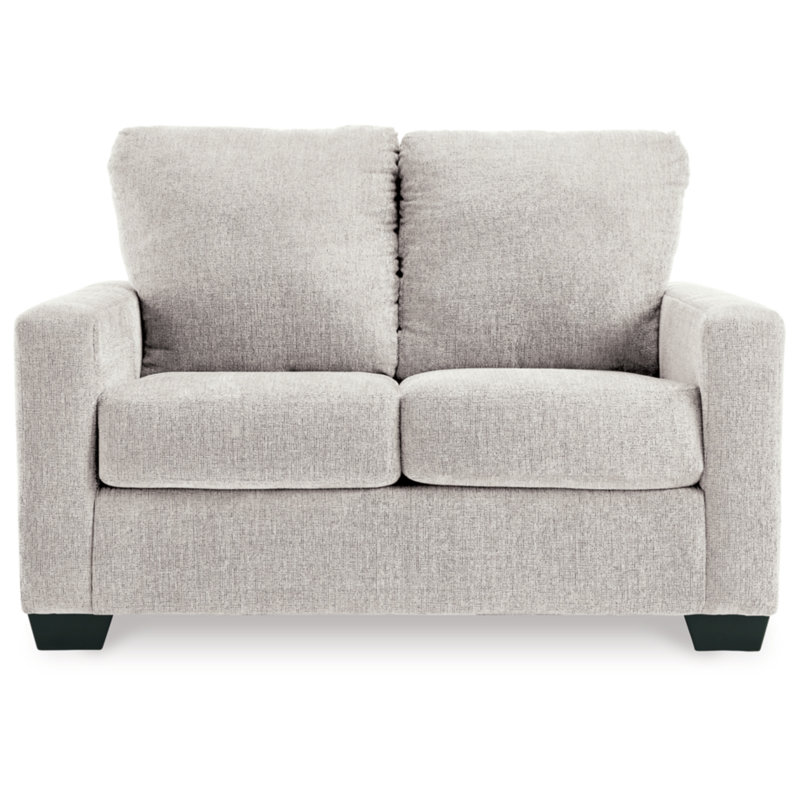 Canapé-lit à accoudoirs carrés 54 po Andarta, Neige 100% polyester