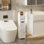 Support de papier hygiénique, armoire de rangement mince pour salle de bain, armoire de papier hygiénique étroite pour les petits espaces