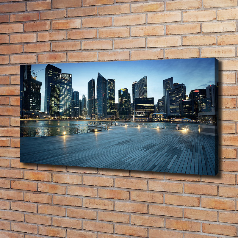Singapore By Night - Wrapped Canvas Print