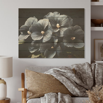Pensées noires émergent de l'ombre - Art sur bois de pin naturel
