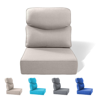 Outdoor Deep Seat Chair Cushions, 6In Thick Patio Furniture Replacement Cushions For Wicker Rattan, Water Resistant Sofa Cushions