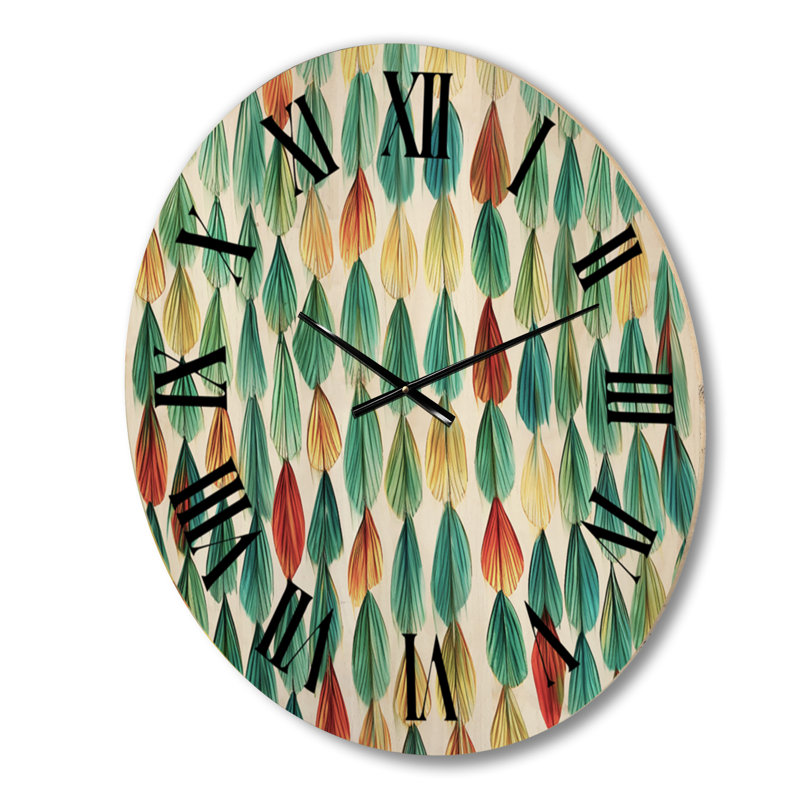 Horloge murale en bois géométrique surdimensionnée Autumn Autumn Coming, Grand