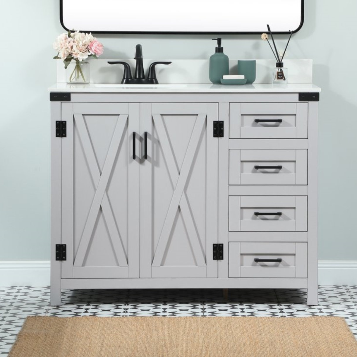 Slayton 42'' Single Bathroom Vanity, Gray