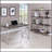 Rustic Herringbone Bookcase with Metal X-Back Frame – Full-Length Shelves, High-Shine Chrome, Modern Industrial Style