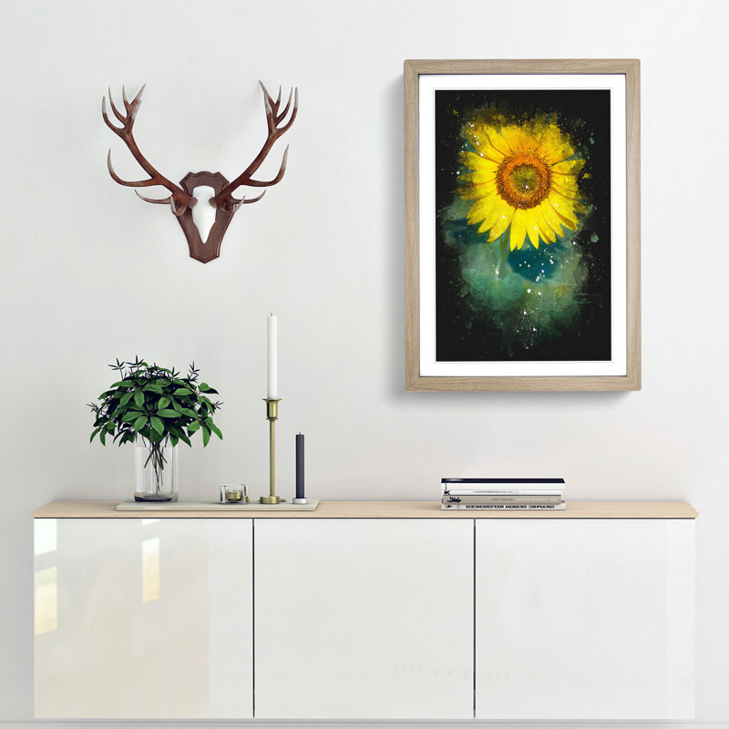 The Sunflower - Picture Frame Painting Print, Oak Framed, 33cm H x 24cm W x 2cm D