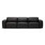 Canapé modulaire 110,24 po en cuir véritable noir