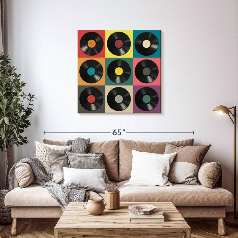 Abarca Vinyl Records, 36" H x 36" W
