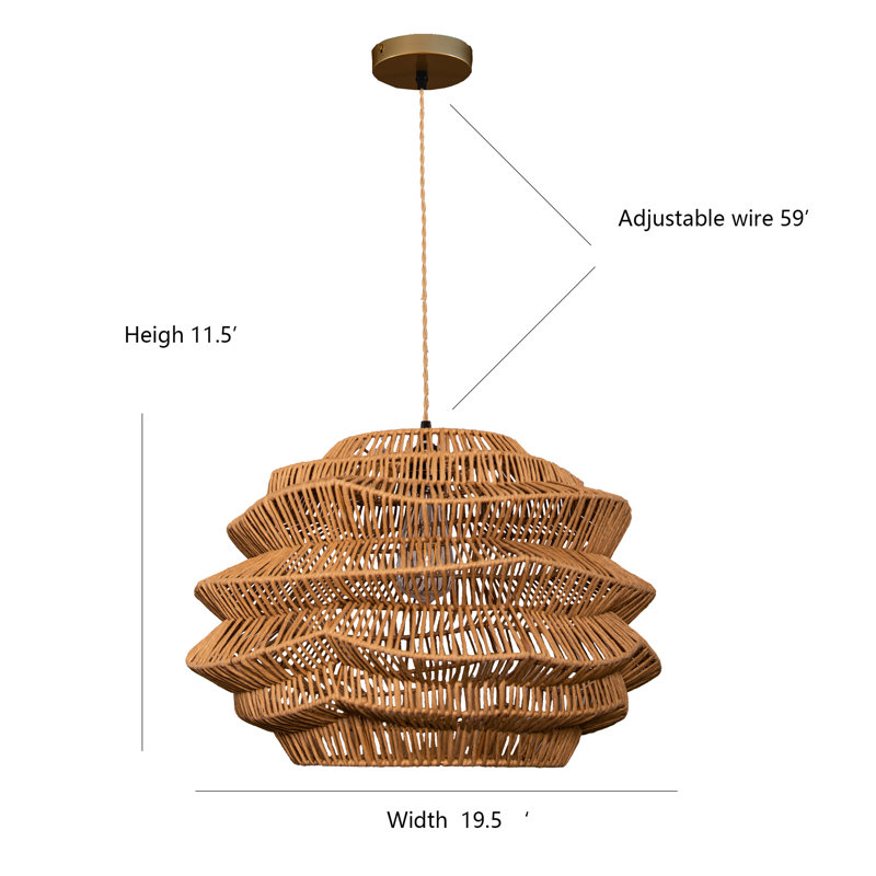 Sojitra 1 - Light Boho Rattan Natural Pendant Light