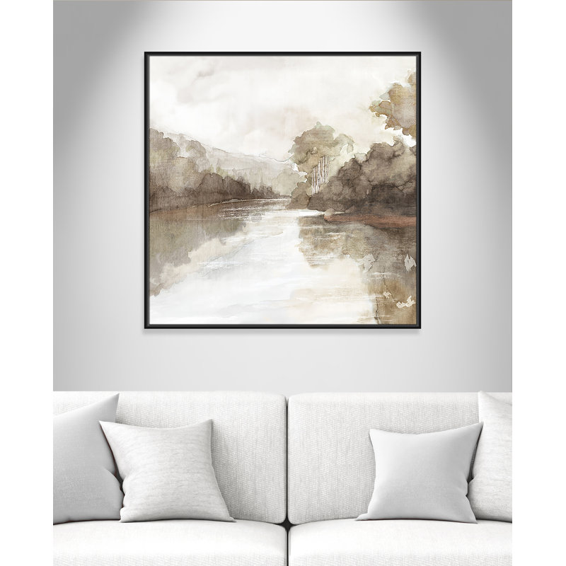 «Fall Nature Print» par Eva Watts, Toile avec cadre, Cadre flottant noir, L 37,5 po x H 37,5 po