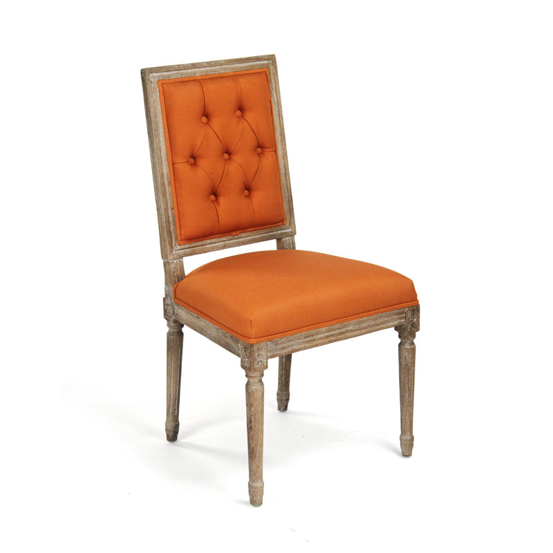 Louis Upholstered Dining Chair, Orange/Brown