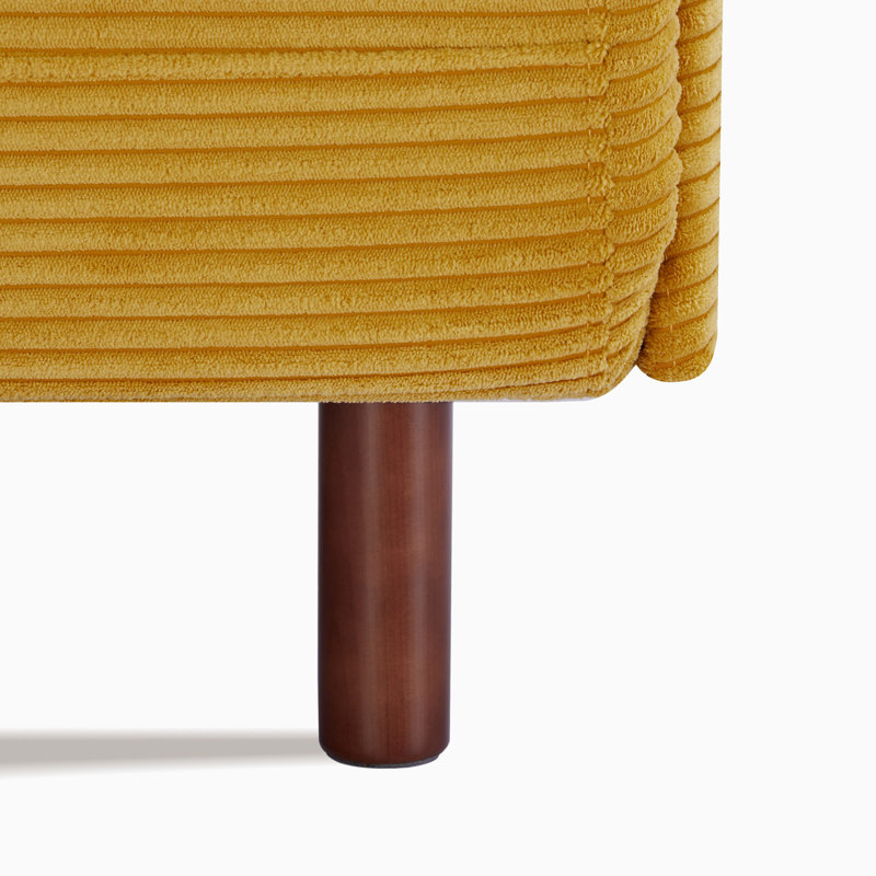 Finnick Velvet Accent Chair, Yellow Corduroy