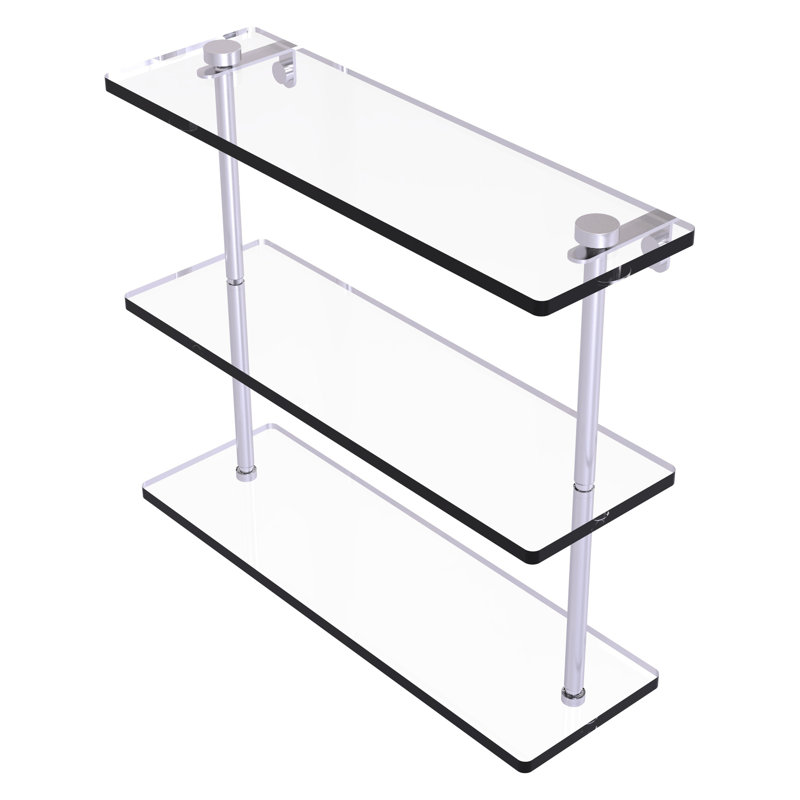 Gober 3 Piece Tiered Shelf, Satin Chrome, 16"