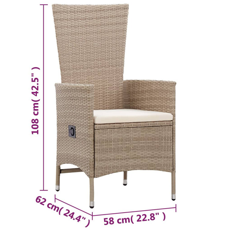 Ensemble repas 5 pièces pour terrasse beige