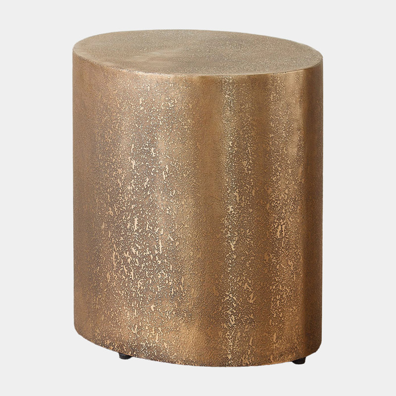 Texture End Table, 15" H x 14" W x 12" D, Antique Brass