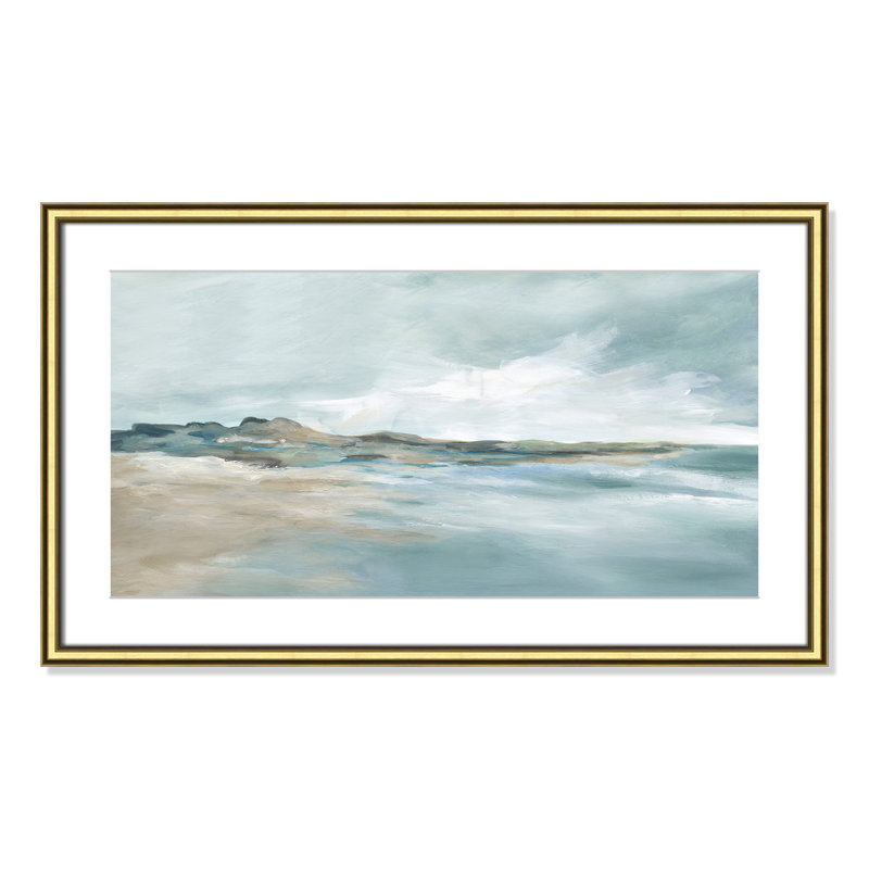 Imprimé Sandpoint par Carol Robinson, H 18,25 po x l 30,25 po x P 0,875 po, Reproduction encadrée avec passe-partout, Doré
