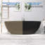 Baignoire de trempage autoportante de 65 po x 30 po avec drain escamotable et trop-plein, certifiée CUPC, conception élégante pour salles de bain modernes-121834085