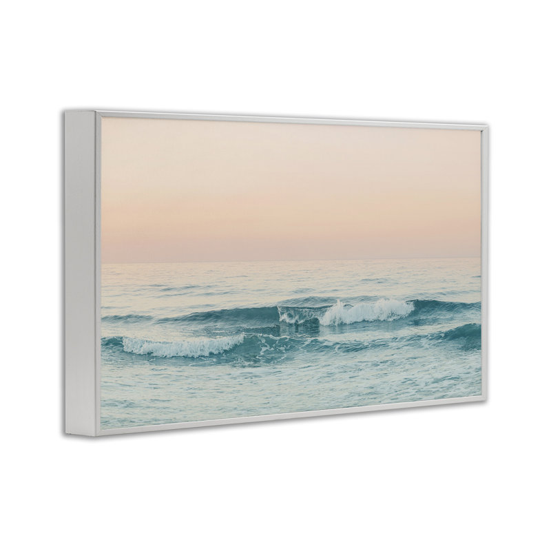 Grèce, vagues de l'océan, estampe numérique par Sissi et Seb, Estampe numérique encadrée blanc bord de mer, H 12 po x l 18 po