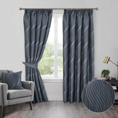 Audrienne Pencil Pleat Room Darkening Curtain Pair