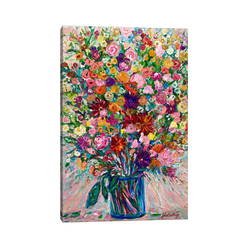 Jardin de fleurs - reproduction d'art mural - toile tendue