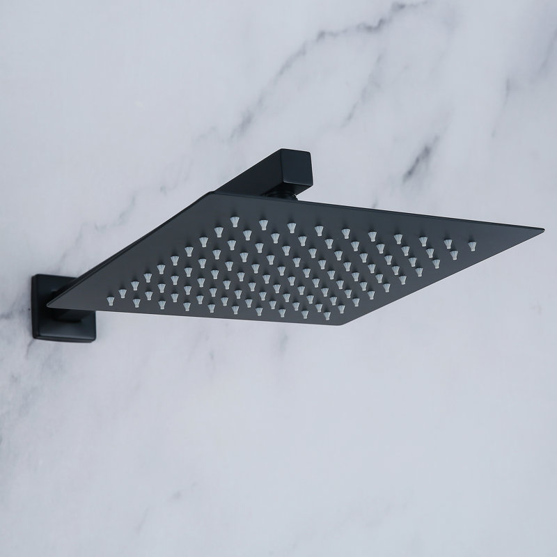 Rain Adjustable Shower Head 1.8 GPM GPM, Matte Black, Square